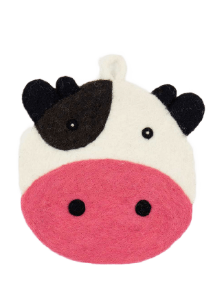 A World of Craft Cow Grytlapp Ø 22 cm Kökstextil Brun