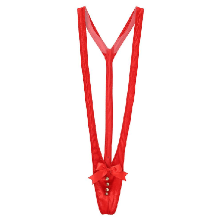 Christmas Men Sexy Mankini Thong Brief Snowman Elk Cosplay Undertøy Red