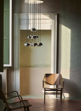 Flowerpot Chandelier VP10 10-lys Ø53 - krom