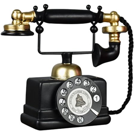 Vintage Telefon Skulptur – Retro Resin Skrivebordsstatue Ornamenter til Bogreol, Barskab eller Studieværelse Kunstdekoration, Klassisk 