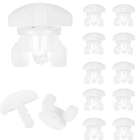 Mellemstoppere, pakke med 20, hvid, gardinstop, egnet til op til 6 gardiner med rulleskinner, minimum rullekammerbredde 16 mm, højde 6 mm