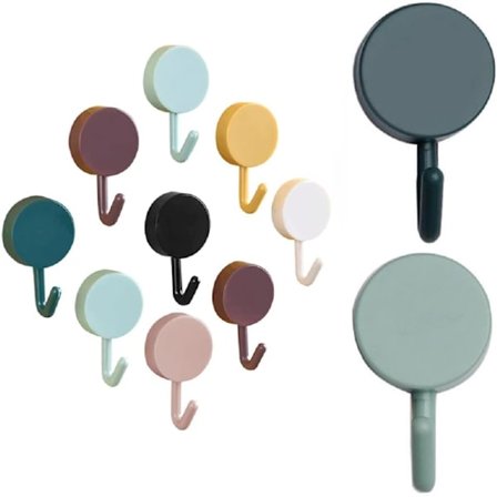 10 (KPL) Luova koukku, vahva tarra, jälki, ei reikää, helppokäyttöinen (tumma