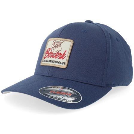 Berzerk - Blå flexfit Kasket - Jacked Moose Navy Flexfit @ Hatstore