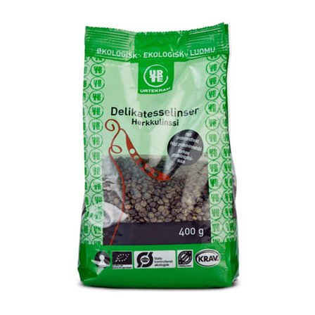 Urtekram Grønne linser franske Ø 400 g, Helse & Madvarer, Pasta, Ris & Bælgfrugter, Linser