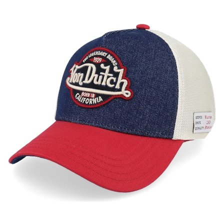 Von Dutch - Blau trucker Cap - Patch White/Navy/Red A-Frame Trucker @ Hatstore