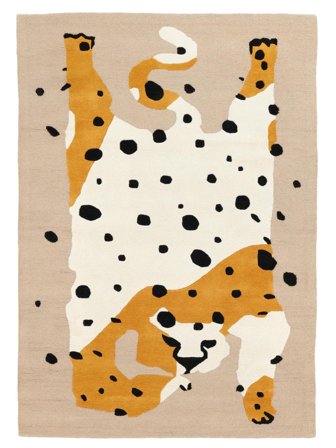 Zwierzę Dywan Dziecięcy Mały The Spotty Cat - Fioletowy Fiolet/Żółty 100X160 Wełna, W Nowoczesnym Stylu
