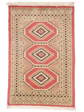 Pakistan Bokhara 2Ply Rug Hand Knotted 65X97 Orange/Red Pakistan