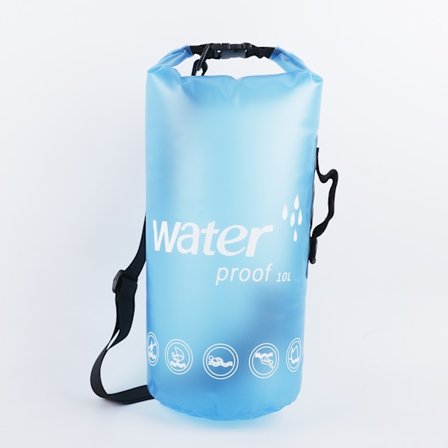 Ensiluokkainen vedenpitävä kuivakassi, 10 litran läpinäkyvä kelluva laukku, jossa on suuri sisätasku veneilyyn, rannalle ja vesiurheiluun - Sivu- ja 