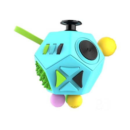 12-sidet Fidget Dodekaeder - Stress & Angstlindring - Alle Aldre (Blå)