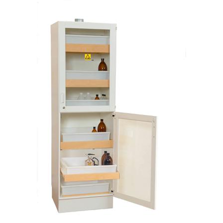 Chemikalienschrank AWAY mit Glastüren, 1935 x 595 x 600 mm