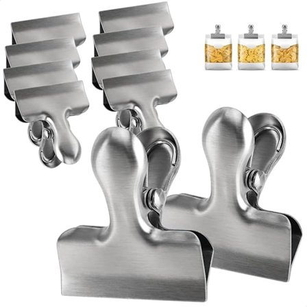 10 Stykker Rustfrit Stål Madklemmer Forseglingsklemmer Madklemmer Poseforsegler 5,6 X 5,8 Cm Snackklemme Klemmer Rustfri Stål Klemme Til Lukning Af 