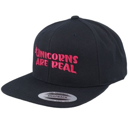 Unicorns - Svart snapback Keps - Unicorns Are Real Black Snapback @ Hatstore