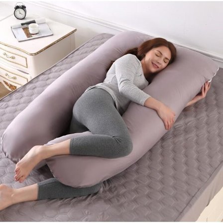 Graviditetspute i bomull, avtakbar og vaskbar U-formet pute