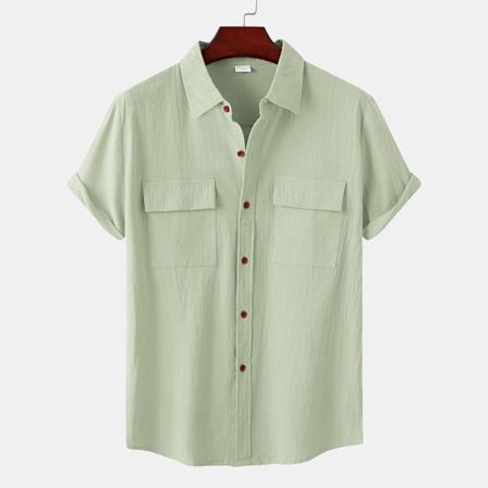 Kortärmade Toppar För Män Button Down-skjortor