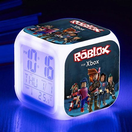 Roblox Print Digital Vækkeur 7 Farveskiftende Natlampe LED Display Sengelampe Boligindretning Børnelegetøjsgaver
