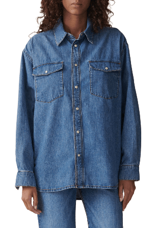 Jeanerica Angela Shirt Skjortor Dam Blå XS