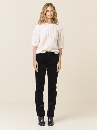 MATCH - Sabine straight cordbukse - Jean Paul - Dame - Bukser & Jeans - Svart - XL - 78% bomull, 20% modal, 2% elastan