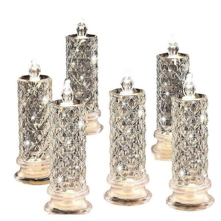 LED stearinlys, 4-pak batteridrevne stearinlys med roseformet lysestage, romantiske flammeløse søjlelys til Valentinsdag, frieri