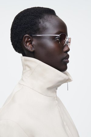 COS Women's Occhiali Da Sole Cat-Eye Con Montatura In Metallo in Argentato