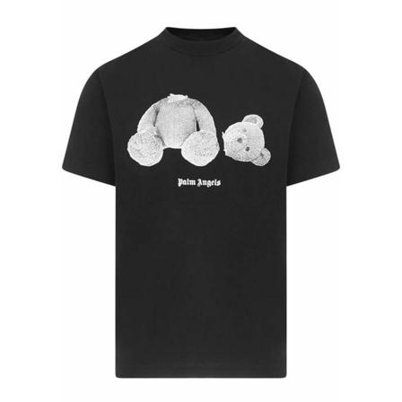 Palm Angels, Teddy Bear-Print T-Shirt Czarny, Mężczyzna, Rozmiar: L