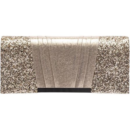 Skulderveske Maxime Gull, Kveldveske, Clutch, Avtakbar Skulderkjede, Dameveske gullfarget