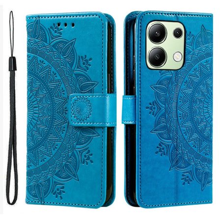 SKALO Xiaomi Redmi Note 13 4G Mandala Flip Cover - Blå
