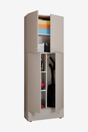 VCM - Vcm Siivouskaappi Lona Xxl saranaovet - Laatikolla varustettuna. - Harmaa - Kaapit - - Homeroom