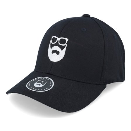 Bearded Man - Svart flexfit Caps - Logo Black Flexfit @ Hatstore