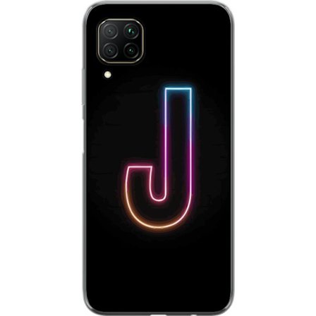 Kompatibelt Mobildeksel til Huawei Huawei P40 lite Minimalistisk neonbokstav J i fargeskiftende lys mot svart bakgrunn
