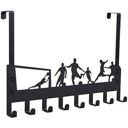 Håndklædeholder Håndklædeholder til skab Over døren Håndklædeholder Organizer med 8 kroge Badeværelse Håndklædeholder Fodbold