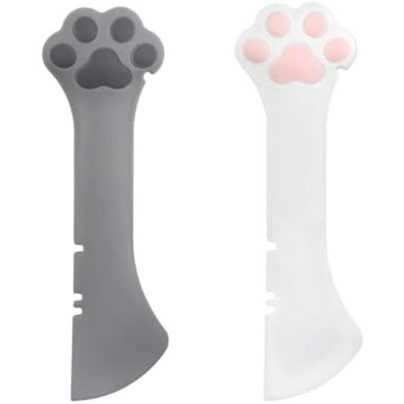 130x40mm 2 kpl Lemmikkieläinten Ruokapurkin Lusikka, Silikoninen Koiranruokapurkin Avaaja Söpö Kissan Koiran Tassu Kauha Märkäruoalle Lemmikkieläinten