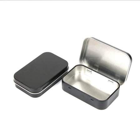 Tom Metal Æske Overlevelseskit Beholder Håndværk Hængslet Dåse Flip Opbevaringskasse