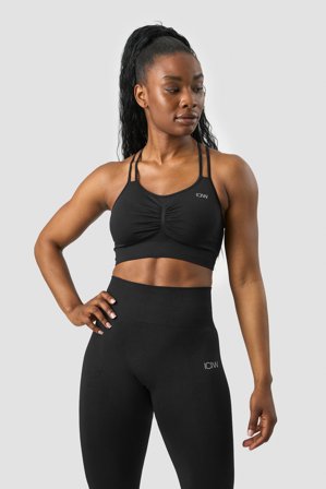 ICANIWILL - Define Seamless Scrunch Sports Bra Black - Urheiluliivit - Naiset - Treenivaatteet ICIW:ltä