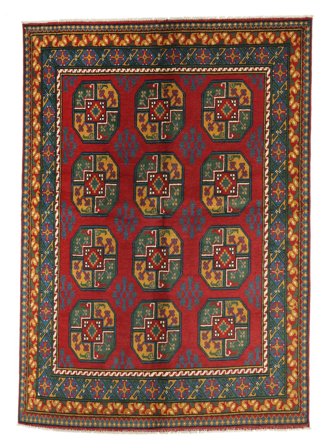 Handgeknüpft Afghan Fine 146X199 Wollteppich Schwarz/Dunkelrot Klein