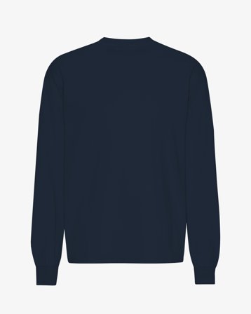 Oversized Organic LS T-Shirt - Navy Blue XL