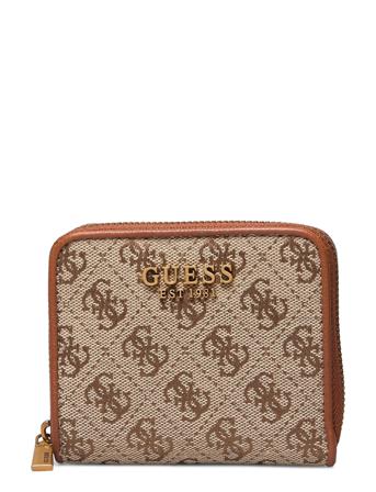Aviana Slg Small Zip Around Bags Card Holders & Wallets Wallets Beige GUESS