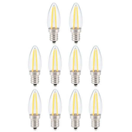 10 kpl E12 Pitkät Filamentti Pienet LED-Lamput Himmennettävä Lamppu 1,5W AC110V Kotivalaistukseen