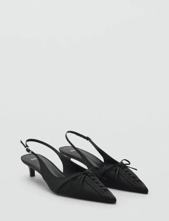 Mango High-Heeled Shoes With Pointed Toe And Bow - Black - 37