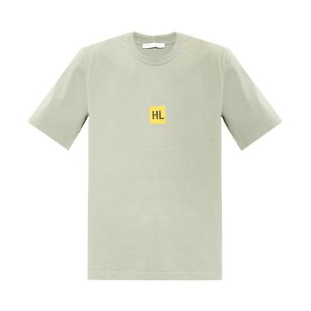 Helmut Lang, T-shirt with logo Grijs, Heren, Maat:L,Katoen,print