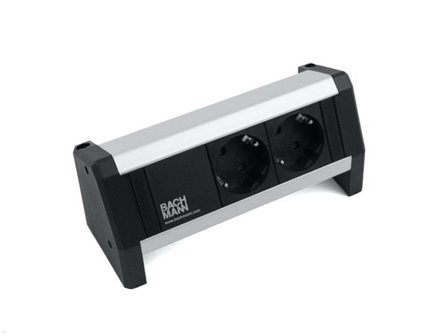 Bachmann DESK pöytäpistorasia 2-kertainen, väri: Inox