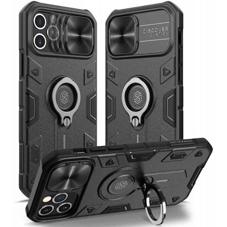 iPhone 12 Pro Max Iskunkestävä kotelo sormustelineellä Nillkin