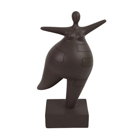 Ballerinaskulptur, polyresin, mørkebrun, 16x9,5x26,5 cm