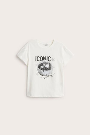 Kappahl | T-shirt med tryck | Offwhite