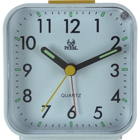 Stille analog vækkeur natbord ur firkantet bordur kvartsur vækkeur med slumre og lys