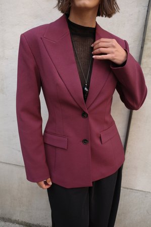 NA-KD taillierter Hourglass-Blazer - Blazer - Burgundy - EU 42