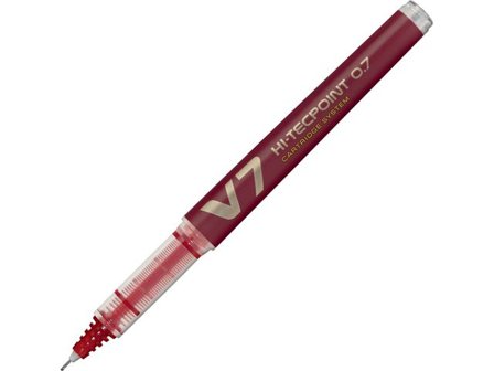 Pilot Begreen Bläckkulpenna, Begreen Hi-Tecpoint V7 rollerballpenna med stift, tunn spets på 0,7 mm, röd - Lyreco - Kontorsmaterial - Pennor - 