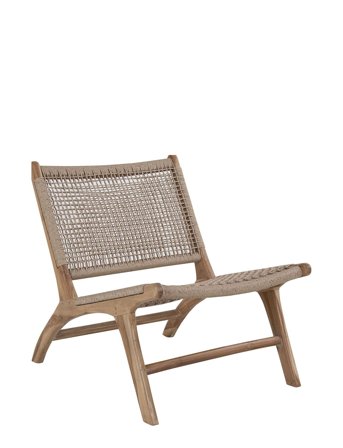 House Nordic Thea - Chair In Polyrattan, Nature With Teak Wood Legs - Beige - 80X60X73CM