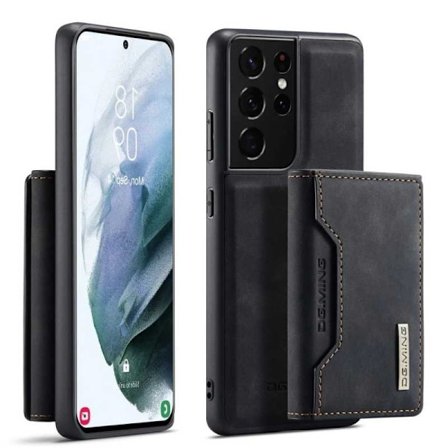 8-FACK Samsung S21 Ultra Stöttåligt Skal med Magnetisk Korthållare DG.MING Detach