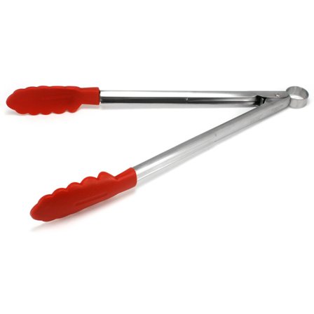Cuisipro Rustfri Silikonkledd Låsbar Tang 30 cm' - 'Metall og rød