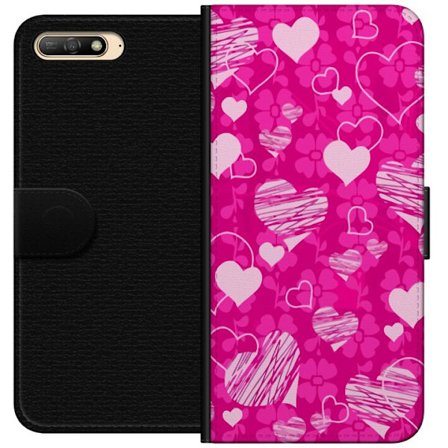 Kompatibel Tegnebogsetui til Huawei Huawei Y6 (2018) PopHjerteMønster